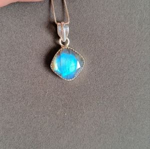 Labrodite Stone Sterling Pendant